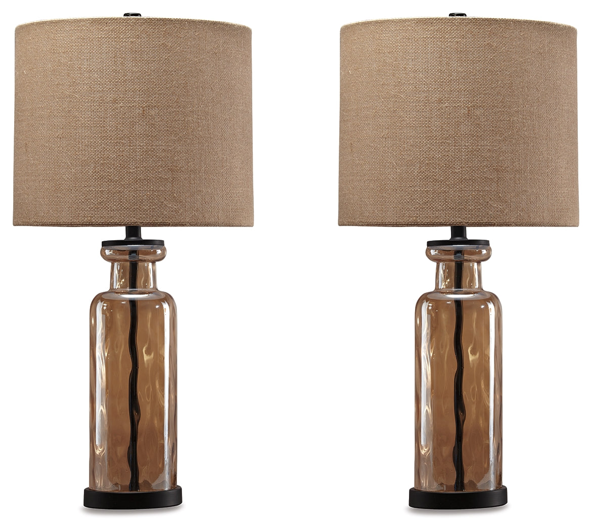 Furniture City Biloxi - Ashley Furniture - Laurentia Lighting - Table Lamp (Set of 2) / Champagne - L431414X2