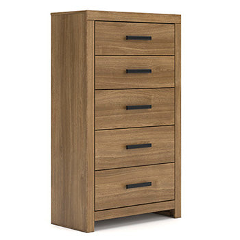 Furniture City Biloxi - Ashley Furniture - Broachmyn Bedroom - Five Drawer Chest / Auburn - PCB1116-46