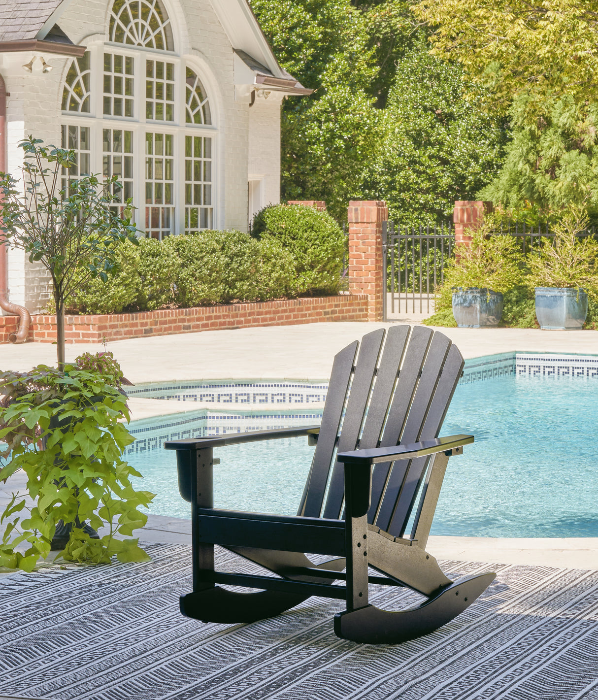 Furniture City Biloxi - Ashley Furniture - Sundown Treasure Outdoor - Rocking Chair / Black - P008-827