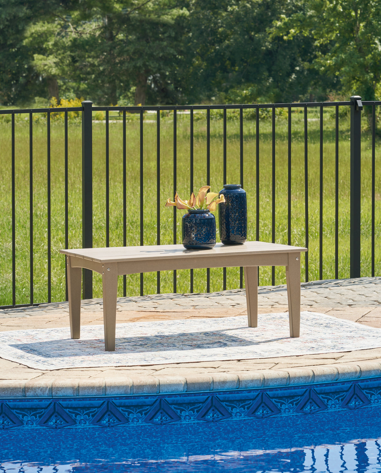 Furniture City Biloxi - Ashley Furniture - Hyland wave Outdoor - Rectangular Cocktail Table / Driftwood - P114-701