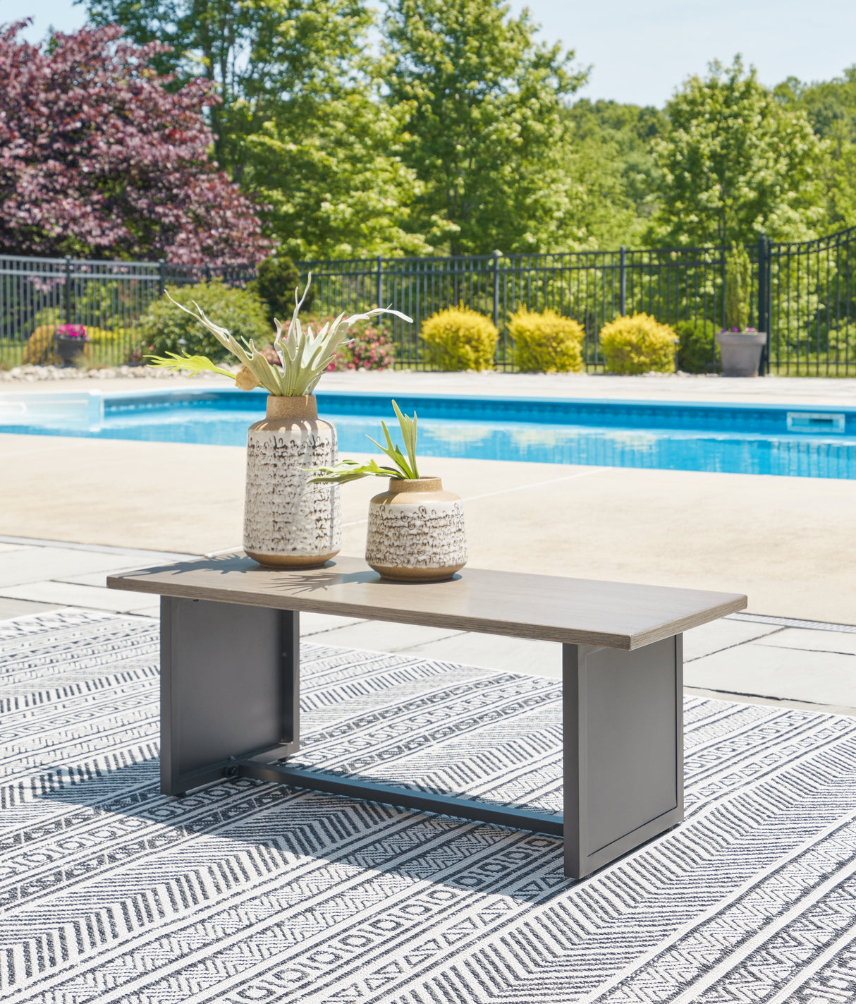 Furniture City Biloxi - Ashley Furniture - Bree Zee Outdoor - Rectangular End Table / Brown - P160-703