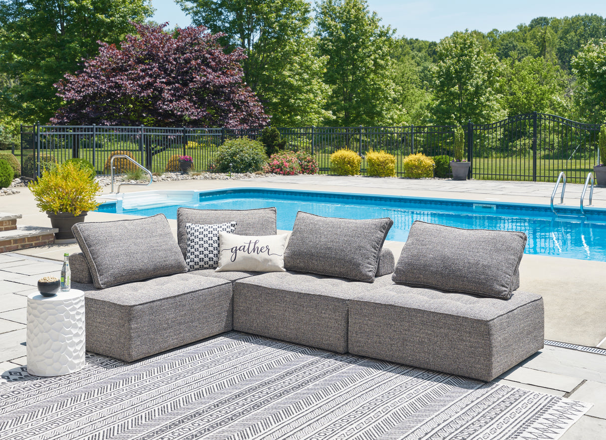 Furniture City Biloxi - Ashley Furniture - Bree Zee Outdoor - 4-Piece Outdoor Sectional / Brown - P160P8