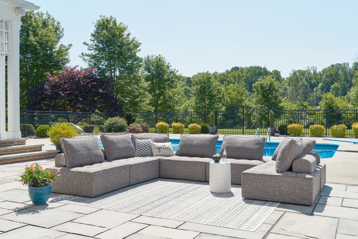 Furniture City Biloxi - Ashley Furniture - Bree Zee Outdoor - 7-Piece Outdoor Sectional / Brown - P160P2