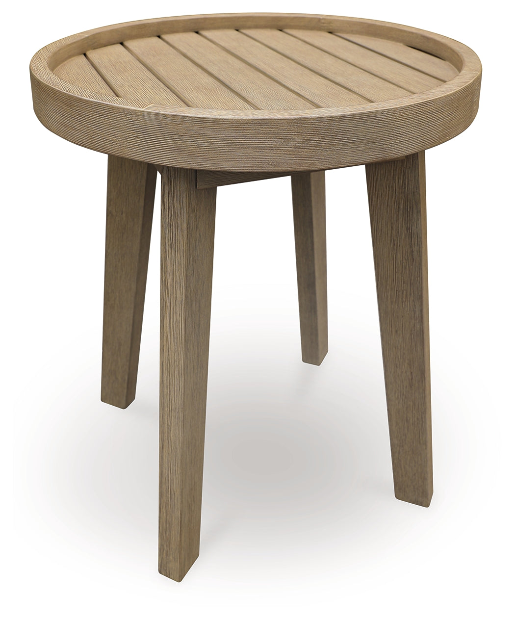 Furniture City Biloxi - Ashley Furniture - Marina Sun Outdoor - Round End Table / Beige - PCP204-706