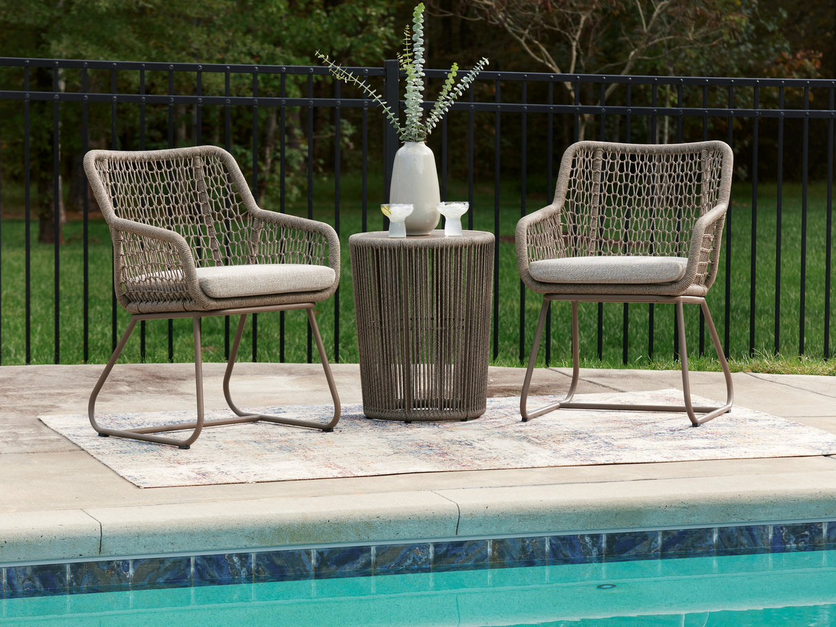 Furniture City Biloxi - Ashley Furniture - Majors Beach Outdoor - Chairs w/CUSH/Table Set (3/CN) - PCP321-050