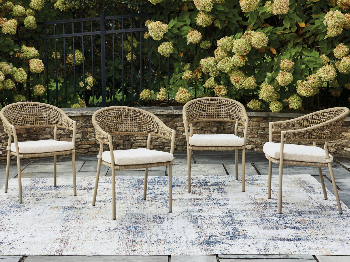 Furniture City Biloxi - Ashley Furniture - Orchard Beach Outdoor - Arm Chair With Cushion (4/CN) - PCP373-601A