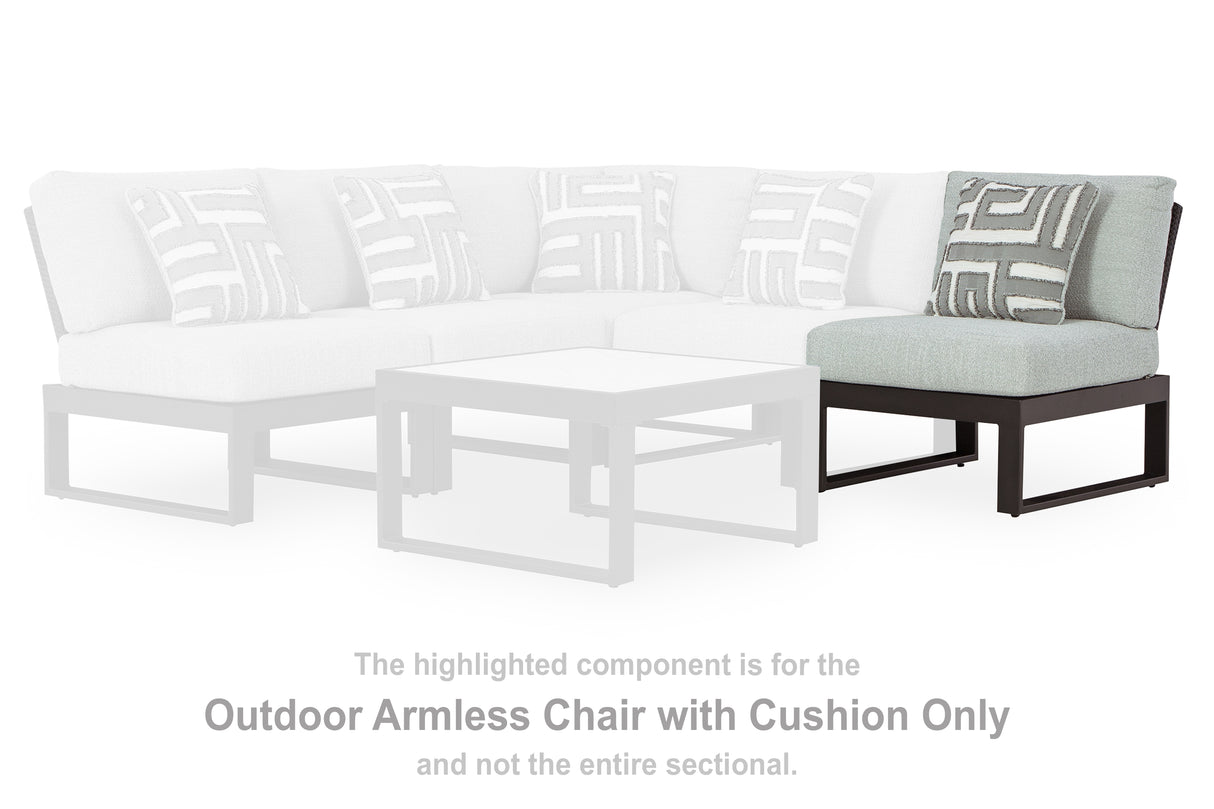 Furniture City Biloxi - Ashley Furniture - Beachloft Outdoor - Armless Chair w/Cushion / Black/Gray - P490-846