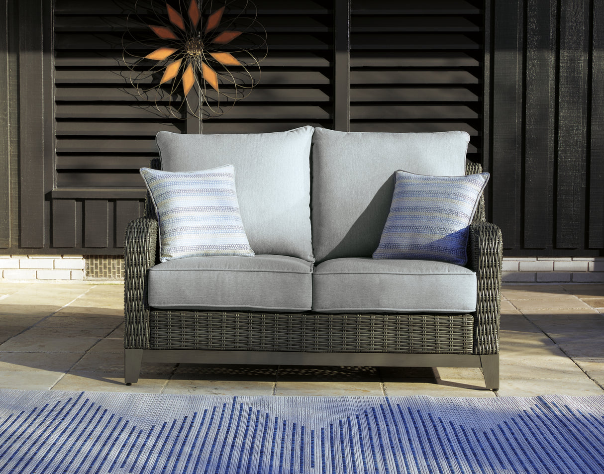 Furniture City Biloxi - Ashley Furniture - Elite Park Outdoor - Loveseat w/Cushion / Gray - P518-835
