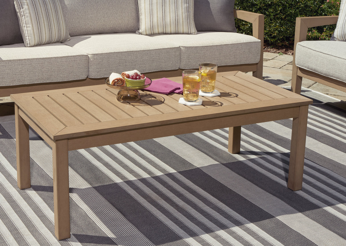 Furniture City Biloxi - Ashley Furniture - Hallow Creek Outdoor - Rectangular Cocktail Table / Driftwood - P560-701