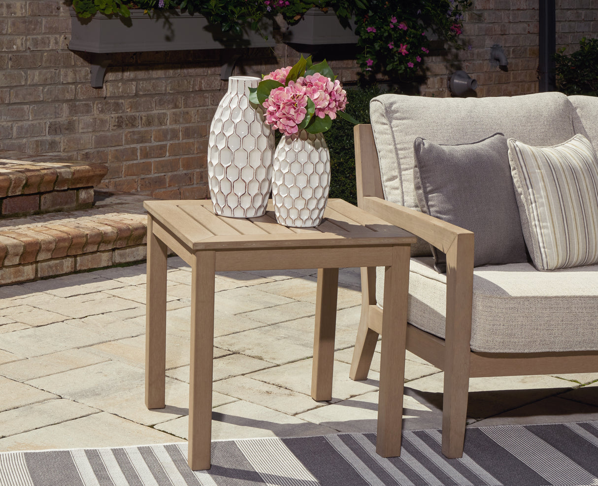 Furniture City Biloxi - Ashley Furniture - Hallow Creek Outdoor - Square End Table / Driftwood - P560-702