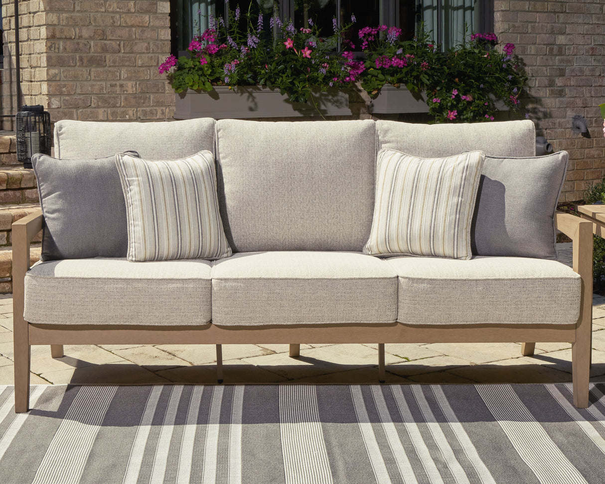 Furniture City Biloxi - Ashley Furniture - Hallow Creek Outdoor - Sofa with Cushion / Driftwood - P560-838