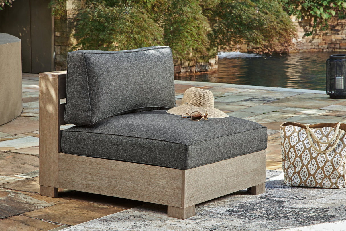 Furniture City Biloxi - Ashley Furniture - Citrine Park Outdoor - Armless Chair w/Cushion (1/CN) / Brown/Charcoal - P660-846
