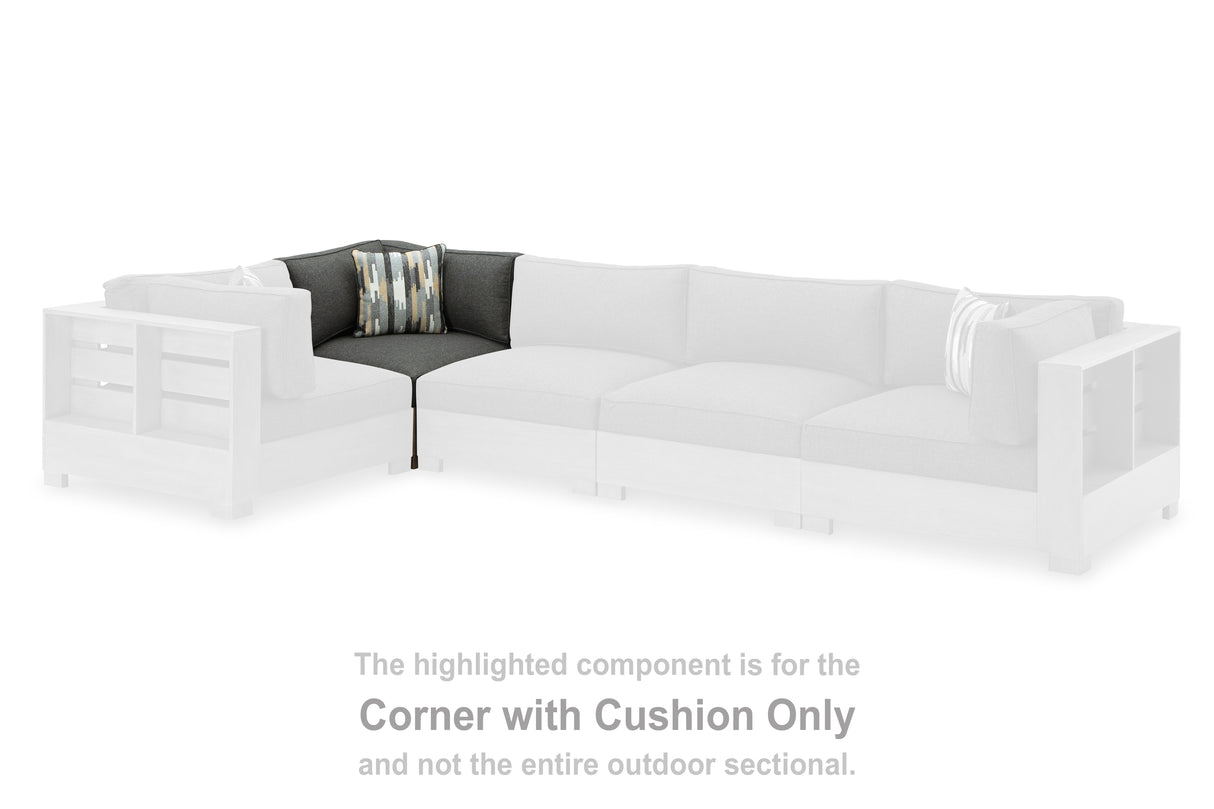 Furniture City Biloxi - Ashley Furniture - Citrine Park Outdoor - Corner with Cushion (1/CN) / Brown/Charcoal - P660-877