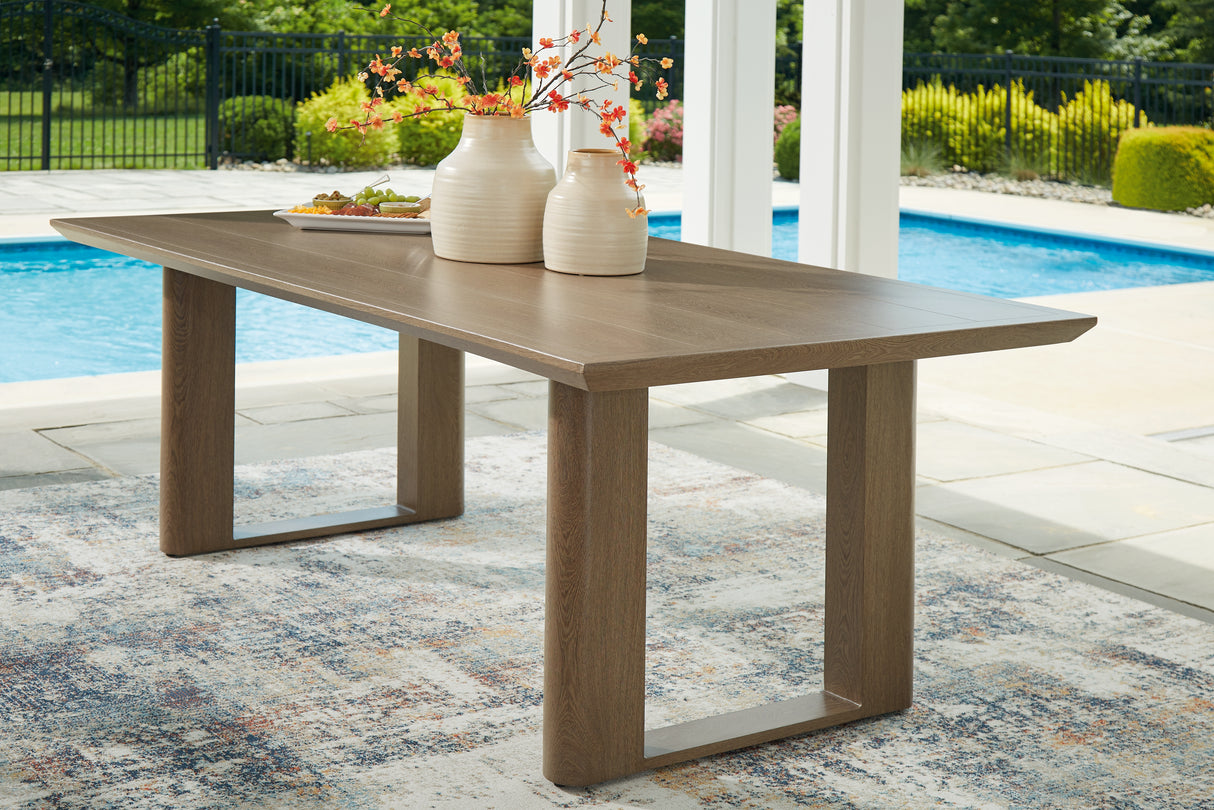 Furniture City Biloxi - Ashley Furniture - Serene Bay Outdoor - RECT Dining Table w/UMB OPT / Dark Brown - P671-625
