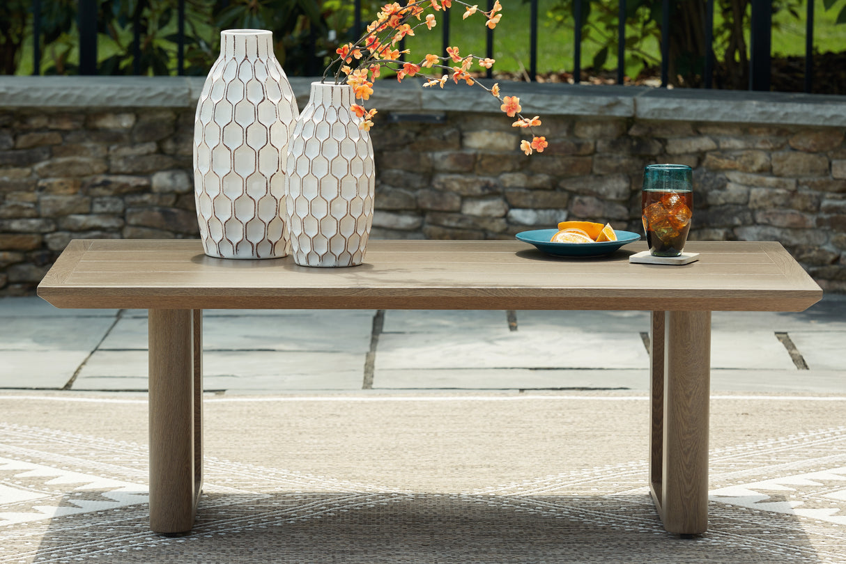 Furniture City Biloxi - Ashley Furniture - Serene Bay Outdoor - Rectangular Cocktail Table / Dark Brown - P671-701
