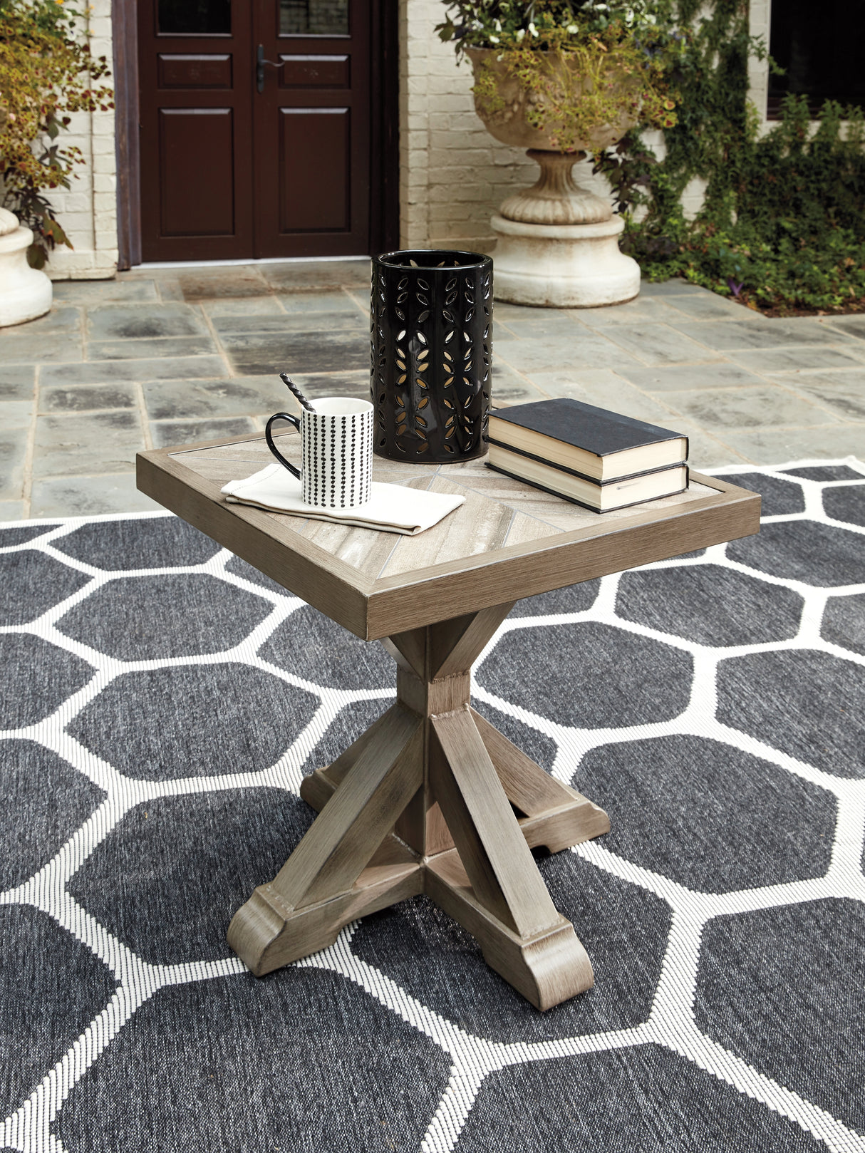 Furniture City Biloxi - Ashley Furniture - Beachcroft Outdoor - Square End Table / Beige - P791-702