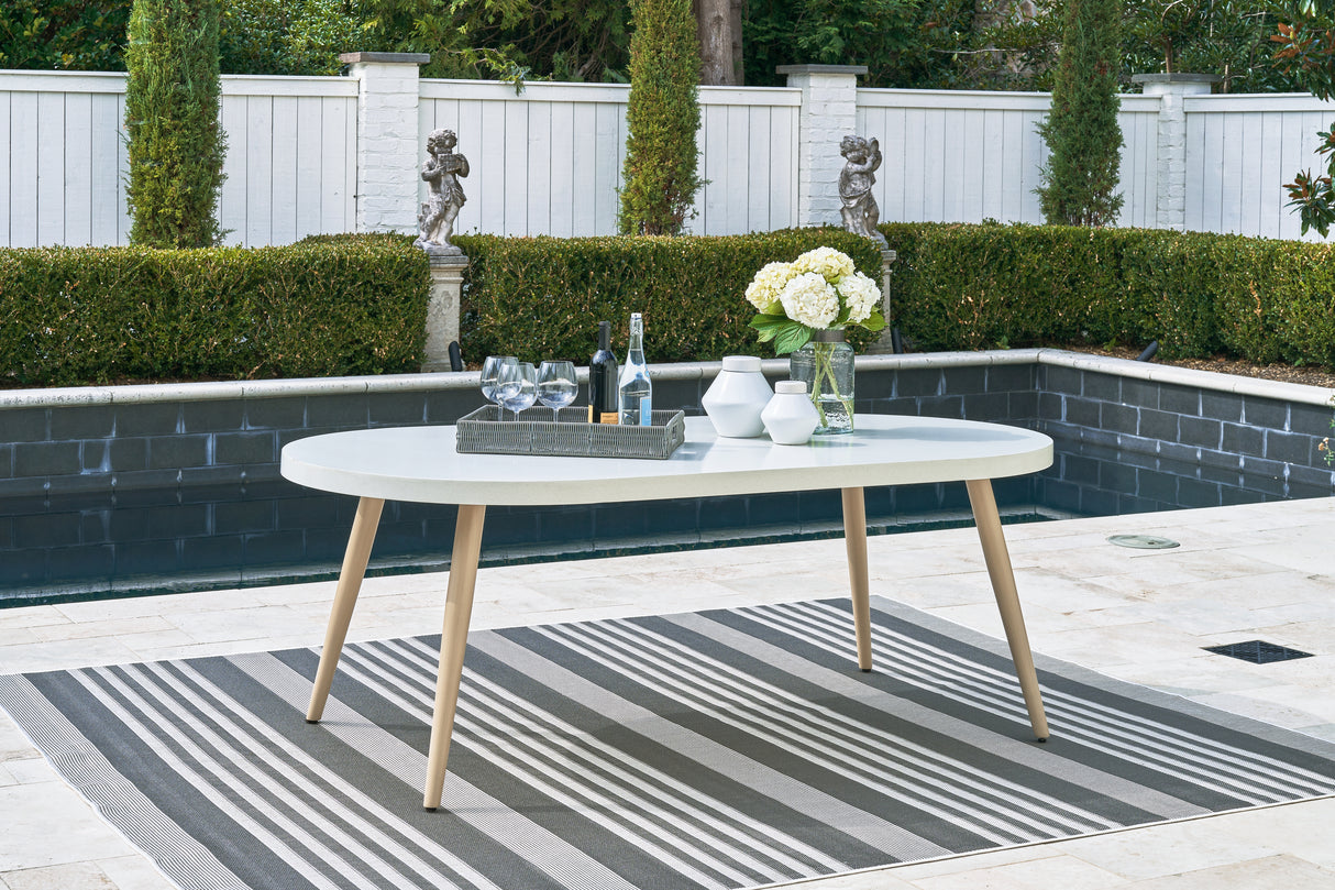 Furniture City Biloxi - Ashley Furniture - Seton Creek Outdoor - Oval Dining Table w/UMB OPT / White - P798-625