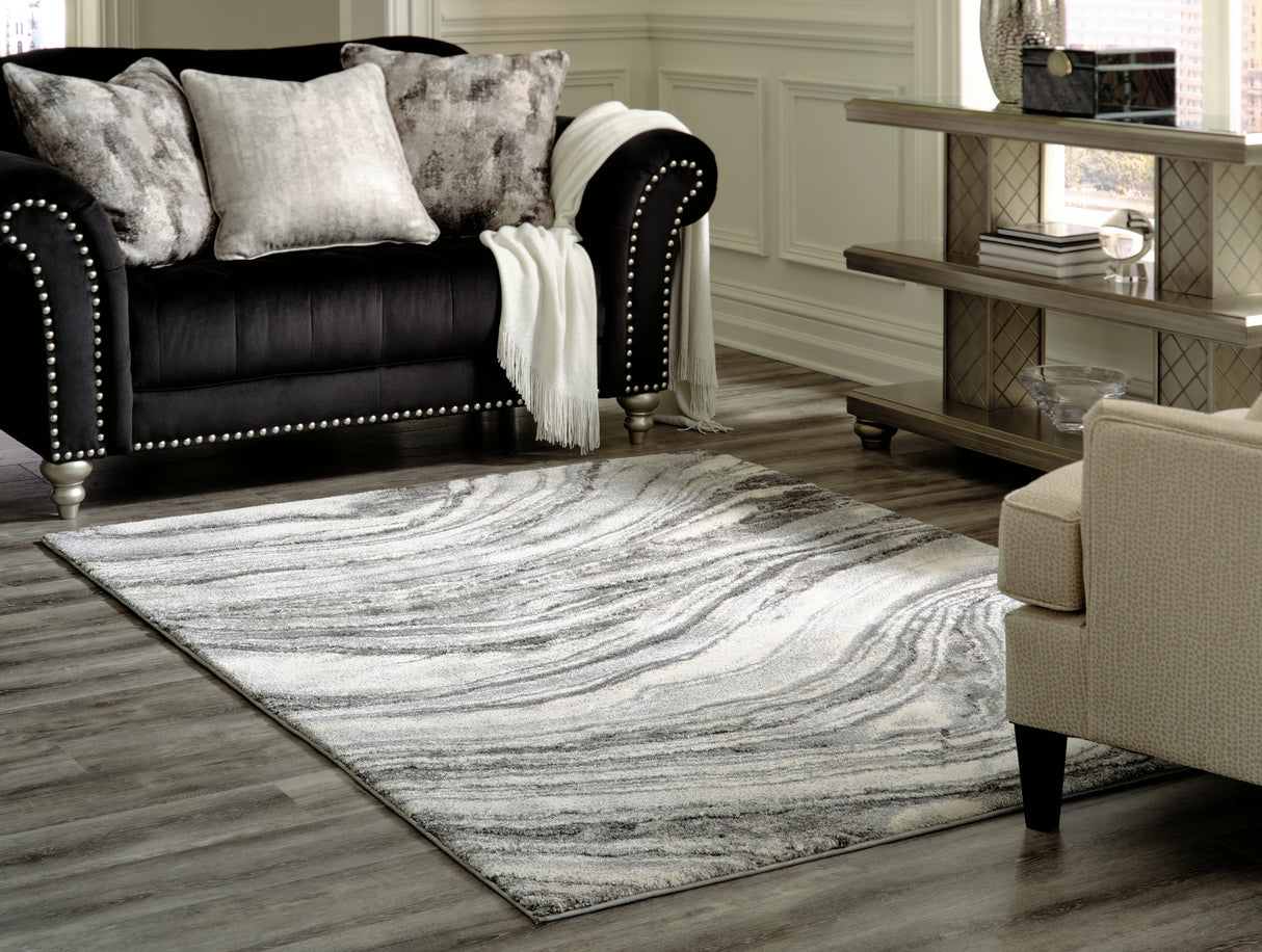 Furniture City Biloxi - Ashley Furniture - Wysdale Rug - 7'10" x 10'3" Rug / Ivory/Gray - R404901