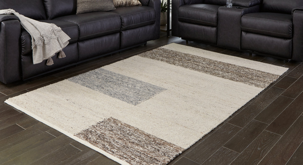 Furniture City Biloxi - Ashley Furniture - Barus Rug - 5' x 7' Rug / Beige/Brown/Gray - R406402