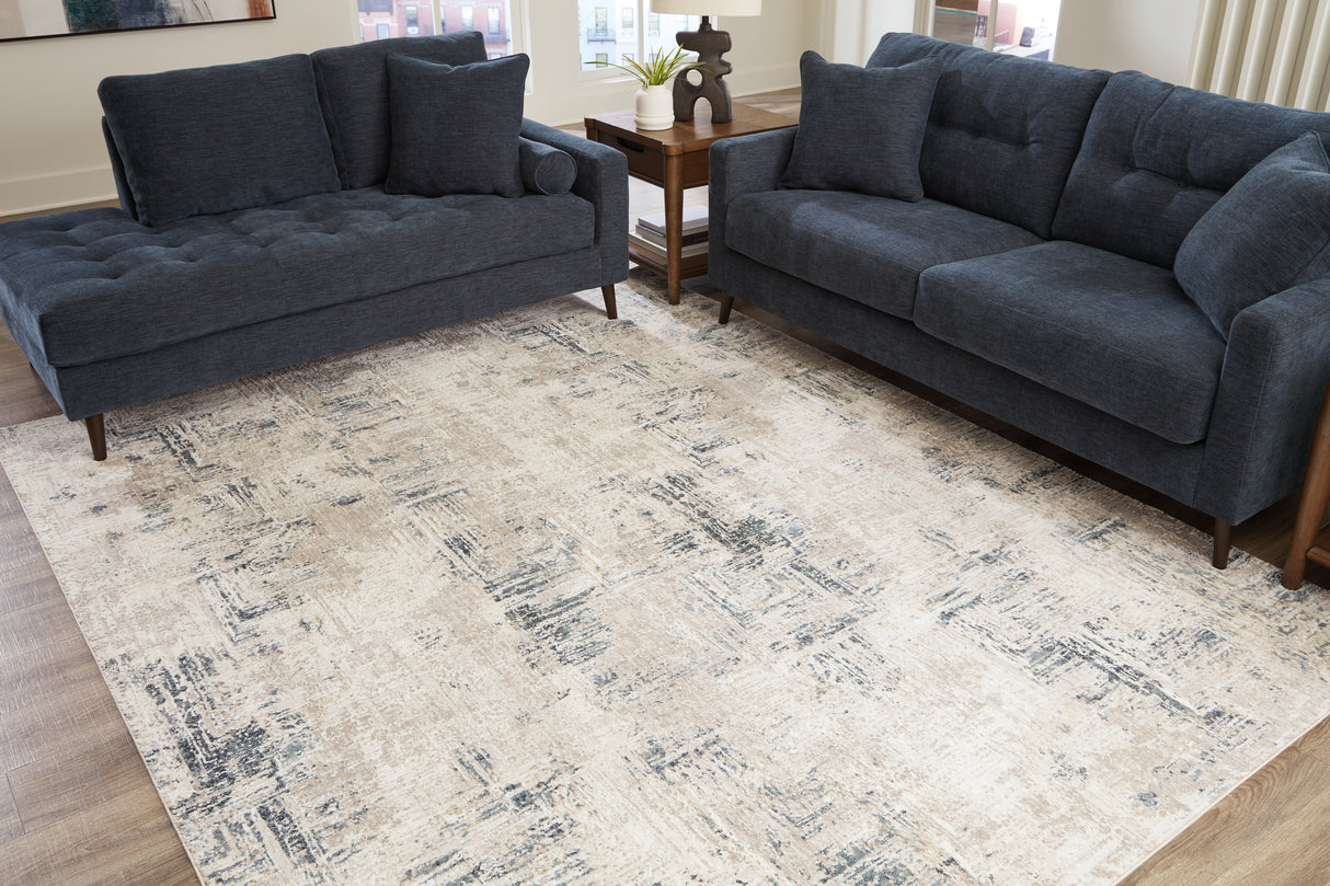 Furniture City Biloxi - Ashley Furniture - Gentor Rug - 8' x 10' Rug / Blue/Ivory - R406521