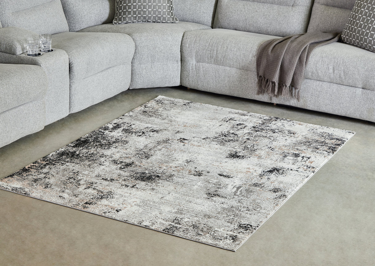 Furniture City Biloxi - Ashley Furniture - Langwell Rug - 5' x 7' Rug / Black/Gray/White - R406782