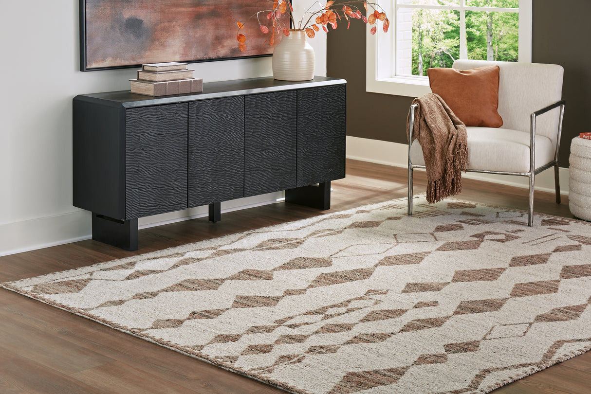 Furniture City Biloxi - Ashley Furniture - Brettler Rug - 8' x 10' Rug / Beige/Brown - R406791