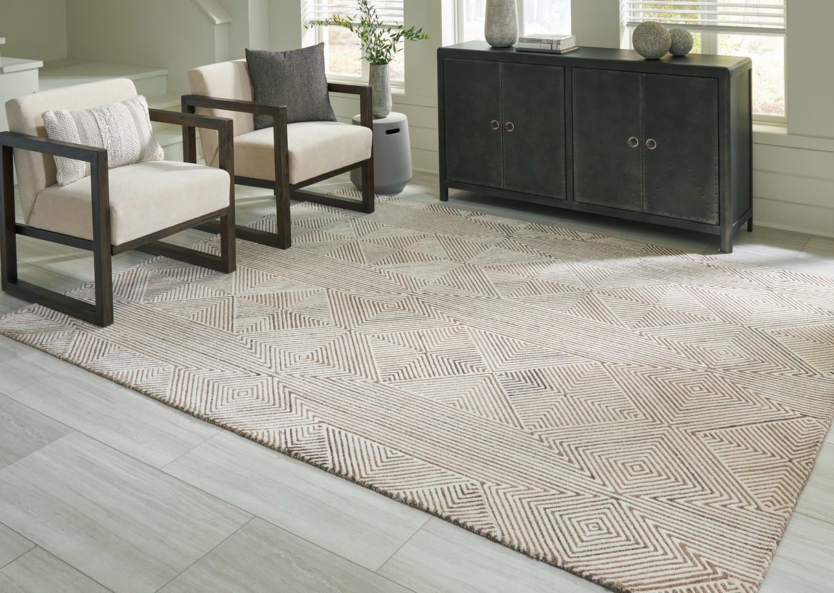 Furniture City Biloxi - Ashley Furniture - Jadott Rug - 8' x 10' Rug / Beige/Brown - R406801