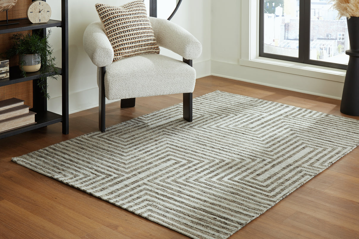 Furniture City Biloxi - Ashley Furniture - Jossen Rug - 5' x 7' Rug / Ivory/Gray - R406832