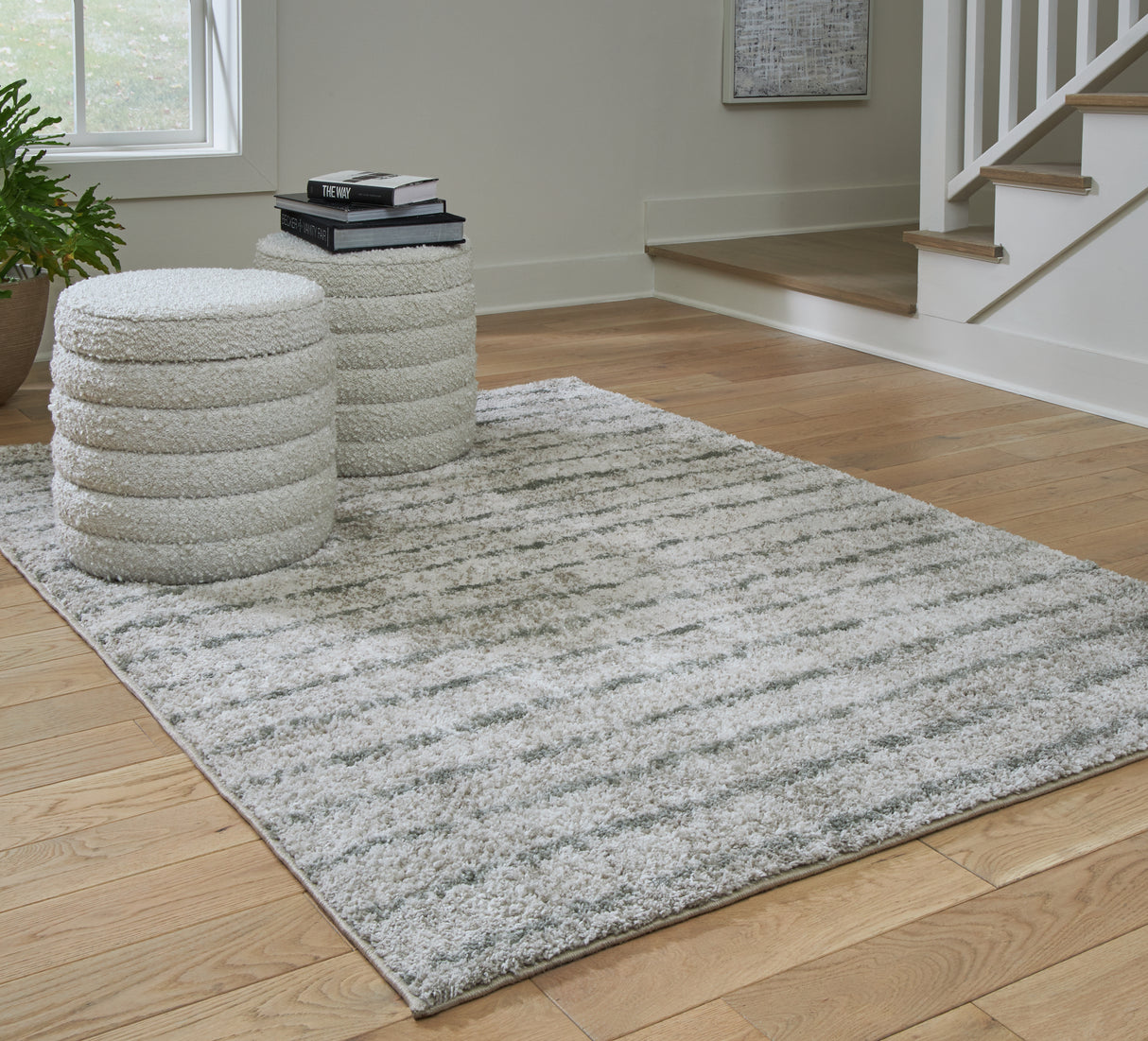 Furniture City Biloxi - Ashley Furniture - Laddway Rug - 5' x 7' Rug / Cream/Green - R406882