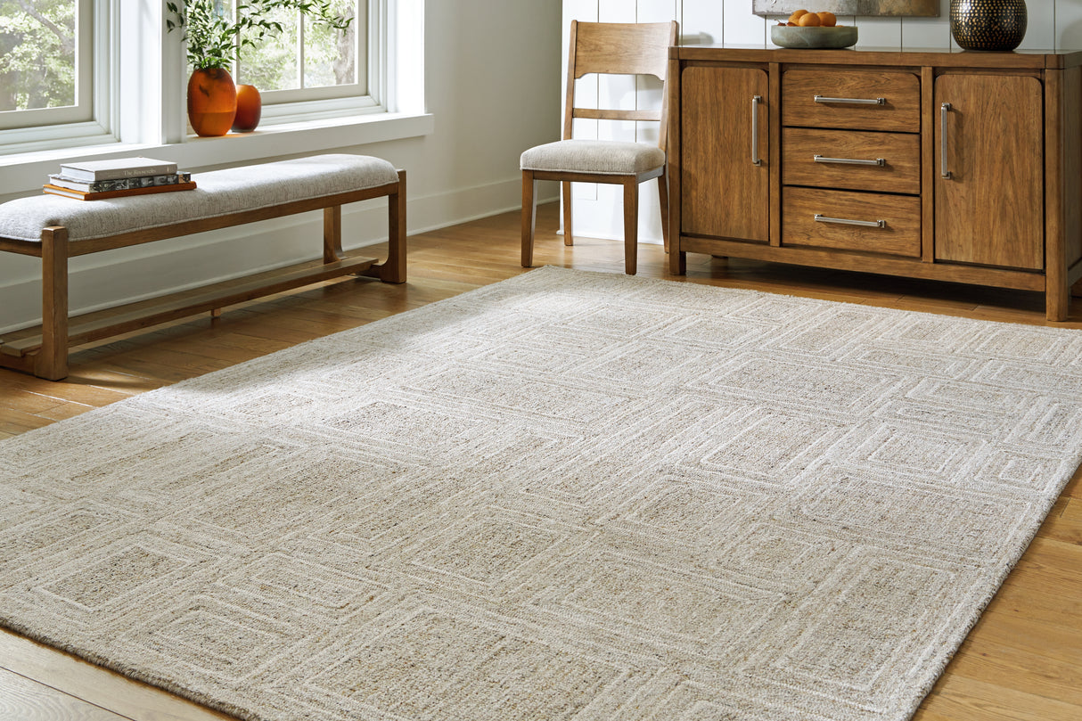 Furniture City Biloxi - Ashley Furniture - Brickburgh Rug - 8' x 10' Rug / Gray/Ivory/Honey - R406901