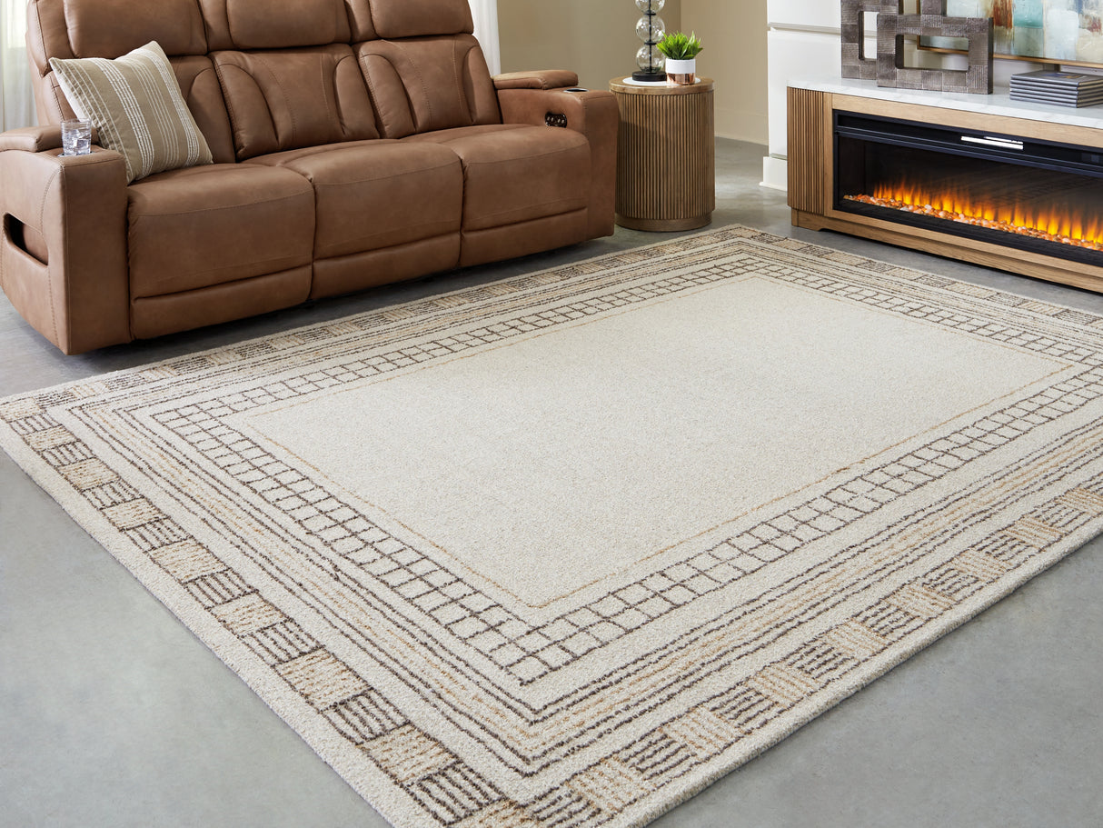 Furniture City Biloxi - Ashley Furniture - Idaman Rug - Medium Rug / Taupe/Brown - R407292