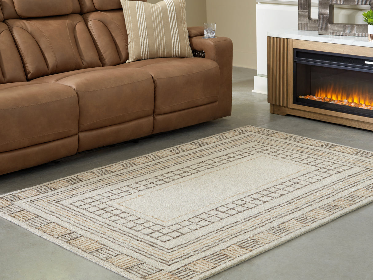 Furniture City Biloxi - Ashley Furniture - Idaman Rug - Medium Rug / Taupe/Brown - R407292