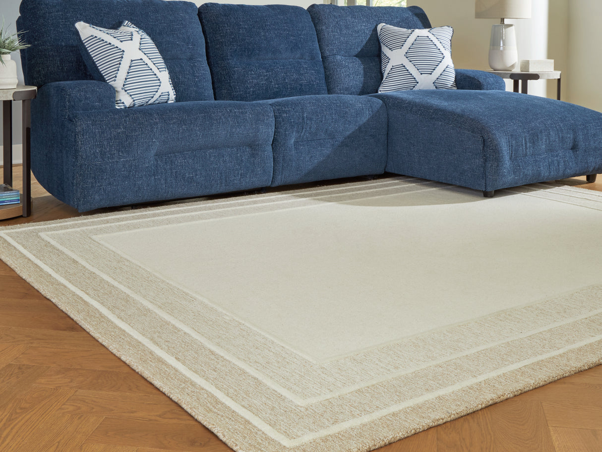 Furniture City Biloxi - Ashley Furniture - Teelgan Rug - Large Rug / Ivory/Tan - R407311