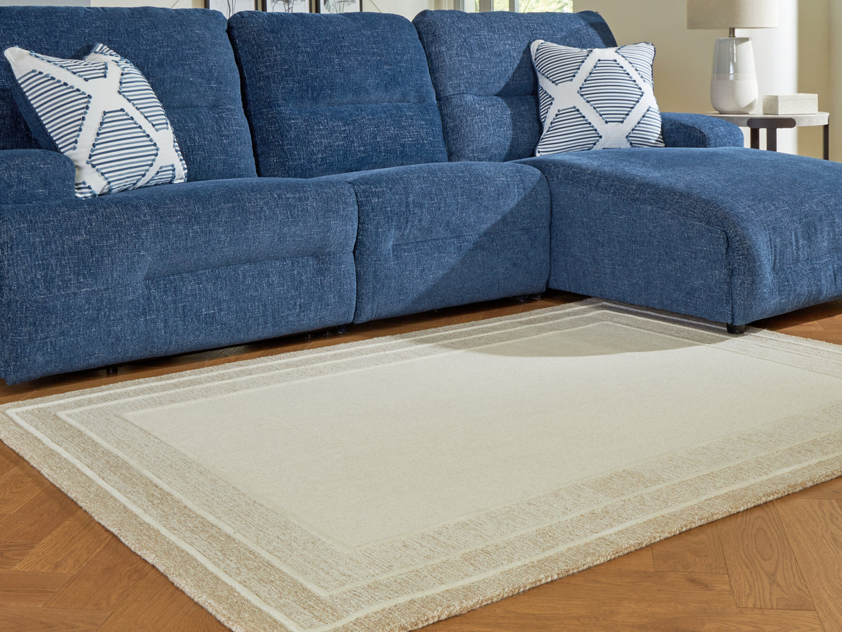 Furniture City Biloxi - Ashley Furniture - Teelgan Rug - Medium Rug / Ivory/Tan - R407312