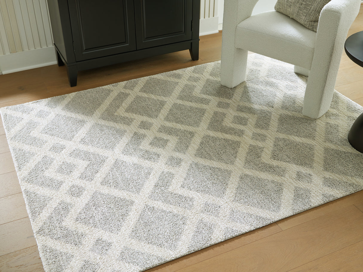 Furniture City Biloxi - Ashley Furniture - Unawick Rug - Medium Rug / Gray/Ivory - R407332