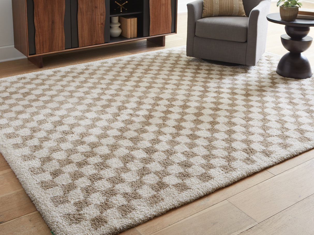 Furniture City Biloxi - Ashley Furniture - Karamen Rug - Medium Rug / Taupe/Ivory - R407342