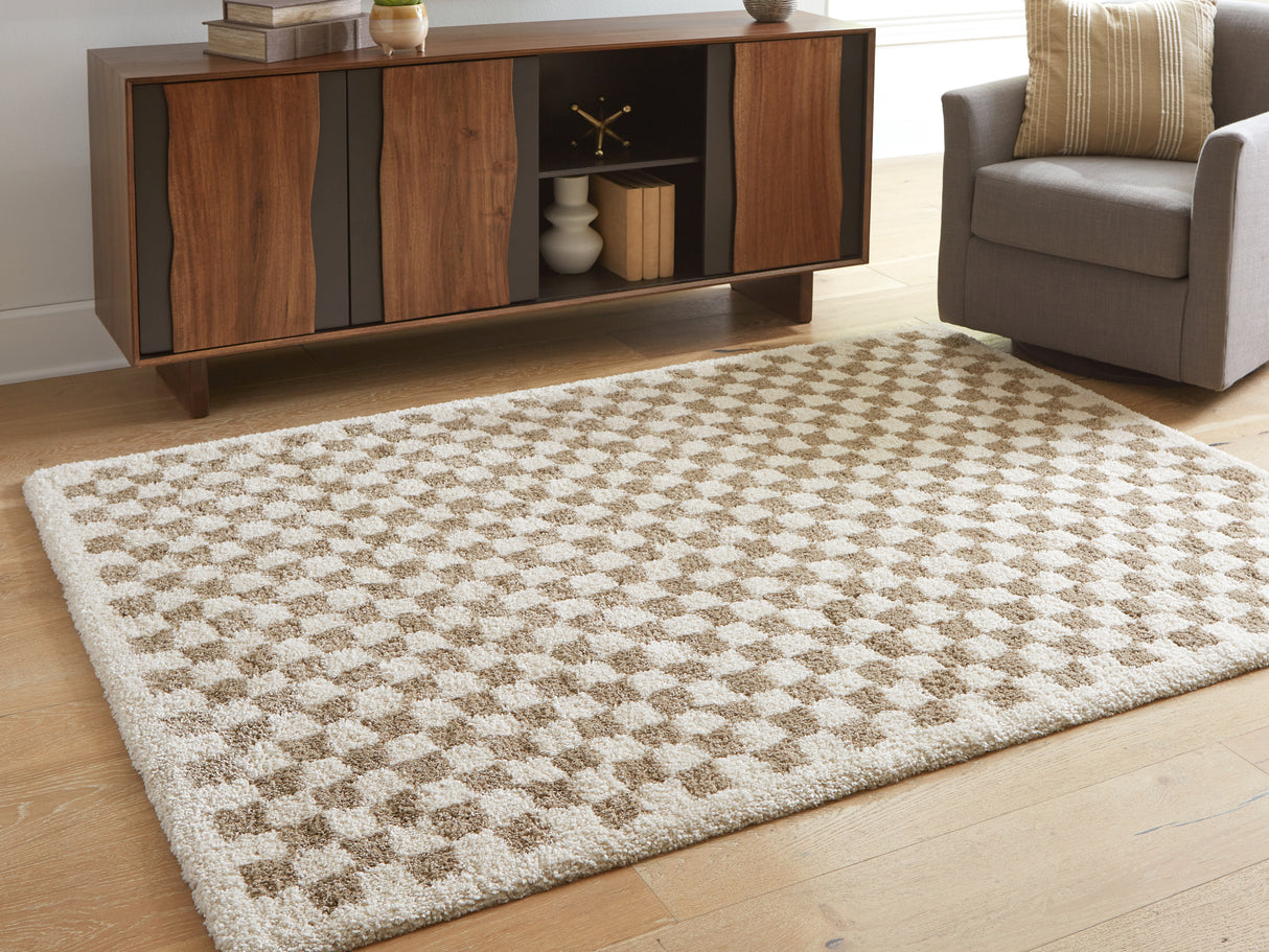 Furniture City Biloxi - Ashley Furniture - Karamen Rug - Medium Rug / Taupe/Ivory - R407342