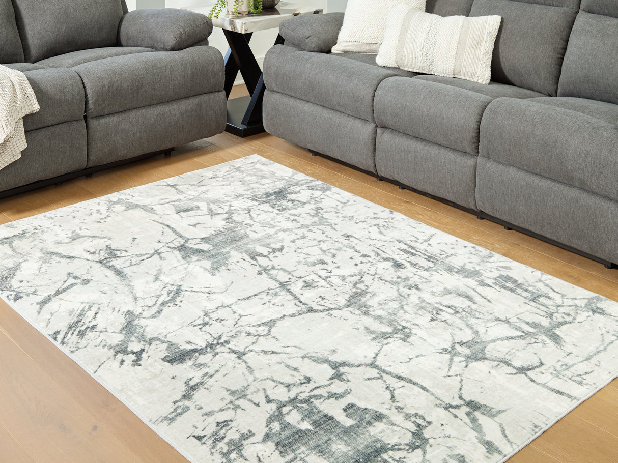 Furniture City Biloxi - Ashley Furniture - Tobinbury Rug - Washable 5' x 7' Area Rug / Gray - R407422