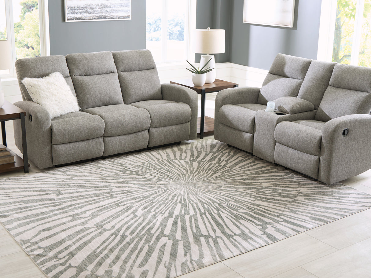 Furniture City Biloxi - Ashley Furniture - Verland Rug - Washable 7'6" x 9'6" Area Rug / Gray/White - R407431