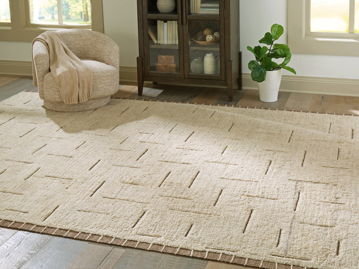 Furniture City Biloxi - Ashley Furniture - Clayman Rug - Extra Large Rug / Beige/Brown - R408340