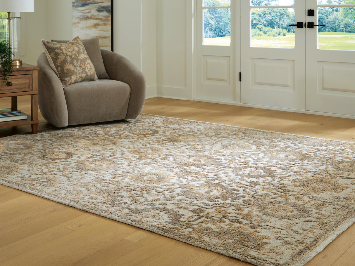 Furniture City Biloxi - Ashley Furniture - Sableridge Rug - Large Rug / Ivory/Taupe/Camel - R408571