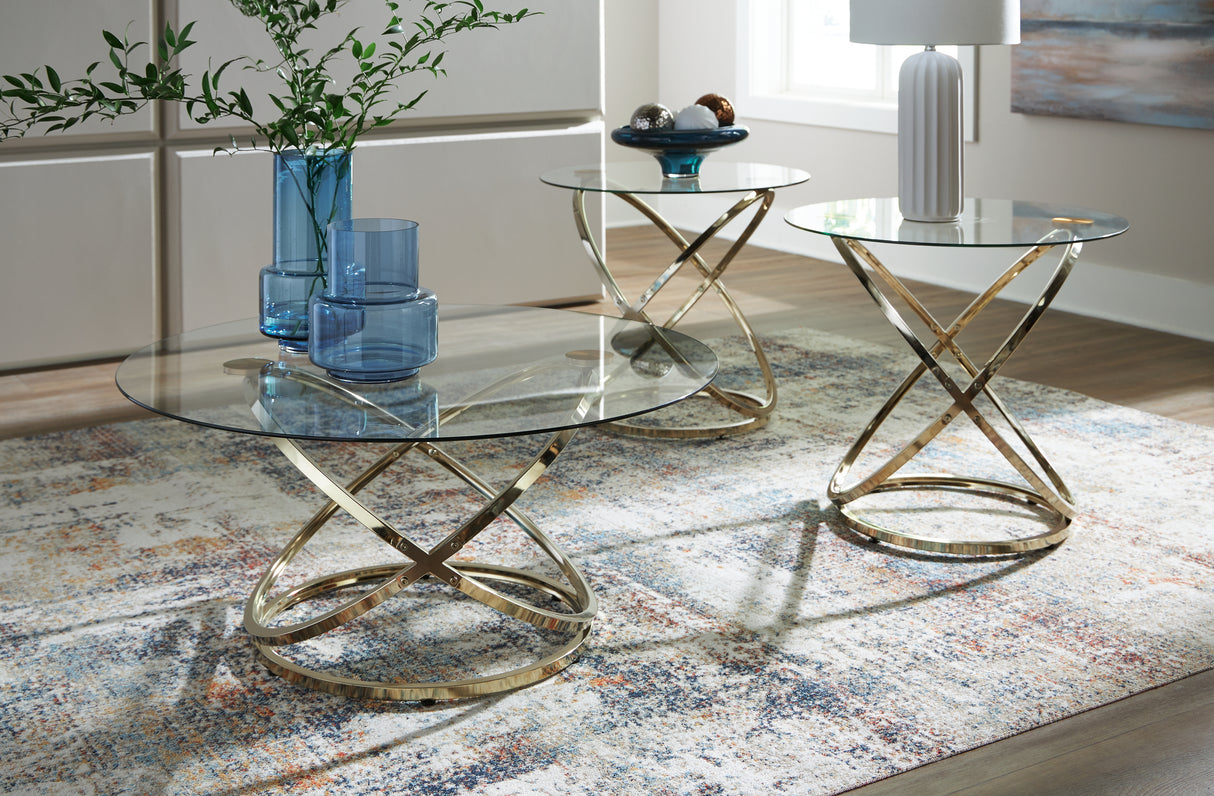 Furniture City Biloxi - Ashley Furniture - Crimonti Table (Set of 3) - Occasional Table Set (3/CN) / Champagne - T273-13