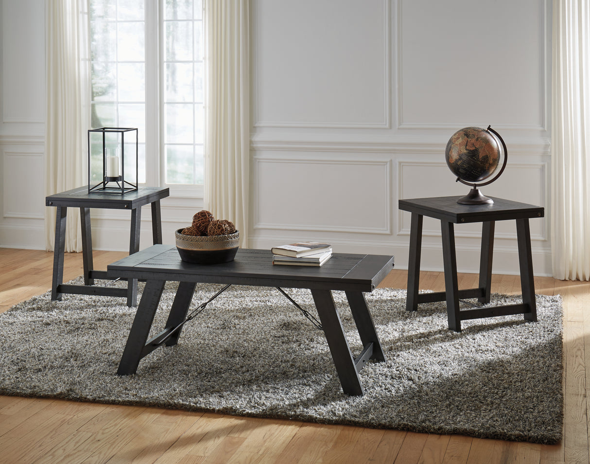 Furniture City Biloxi - Ashley Furniture - Noorbrook Table (Set of 3) - Occasional Table Set (3/CN) / Black/Pewter - T351-13