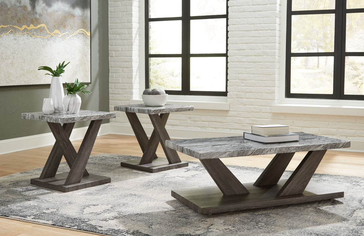 Furniture City Biloxi - Ashley Furniture - Bensonale Table (Set of 3) - Occasional Table Set (3/CN) / Brown/Gray - T400-13
