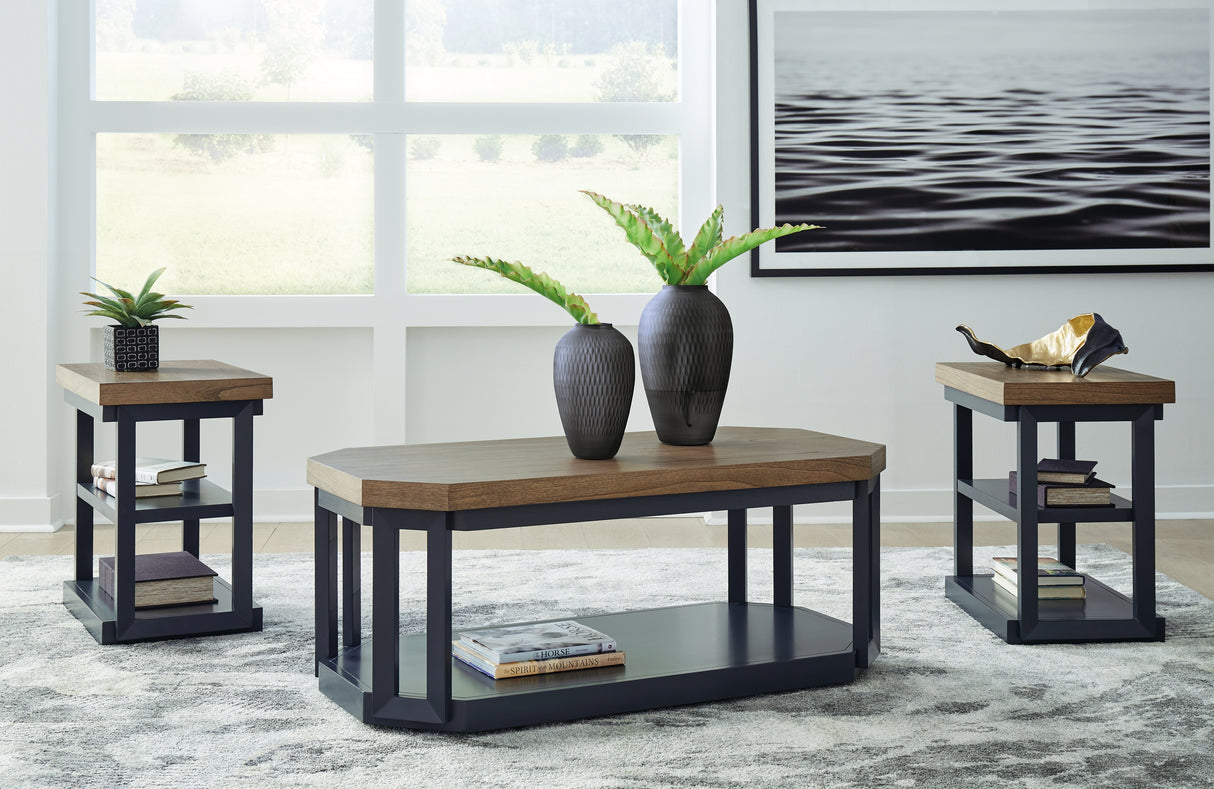 Furniture City Biloxi - Ashley Furniture - Landocken Table (Set of 3) - Occasional Table Set (3/CN) / Brown/Blue - T402-13