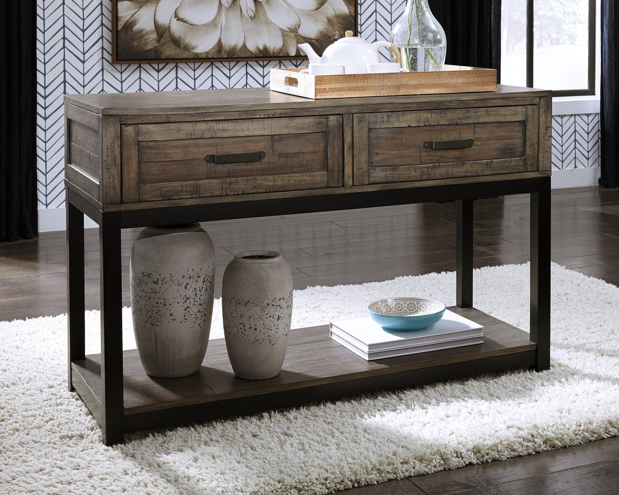 Furniture City Biloxi - Ashley Furniture - Johurst Sofa/Console Table - Sofa Table / Grayish Brown - T444-4