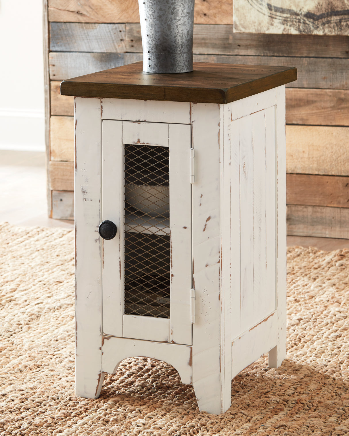 Furniture City Biloxi - Ashley Furniture - Wystfield Chairside End Table - Chair Side End Table / White/Brown - T459-7