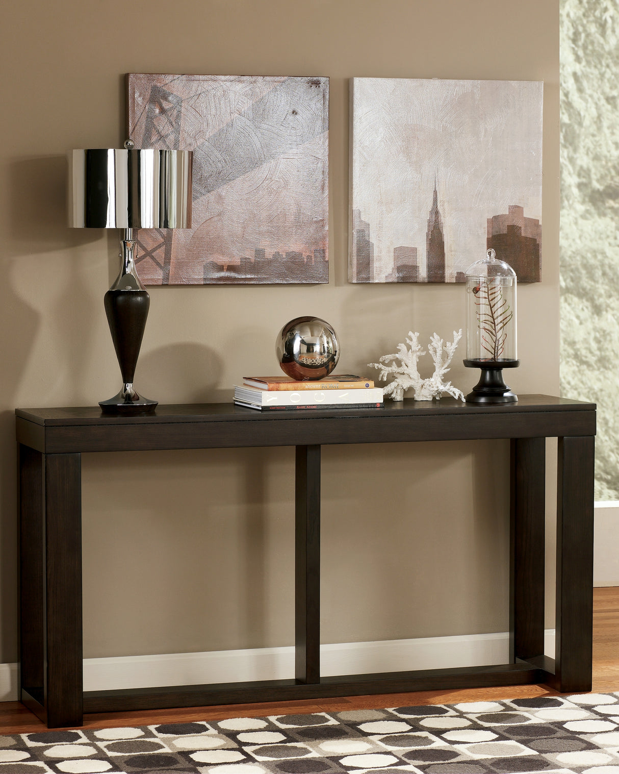 Furniture City Biloxi - Ashley Furniture - Watson Sofa/Console Table - Sofa Table / Dark Brown - T481-4