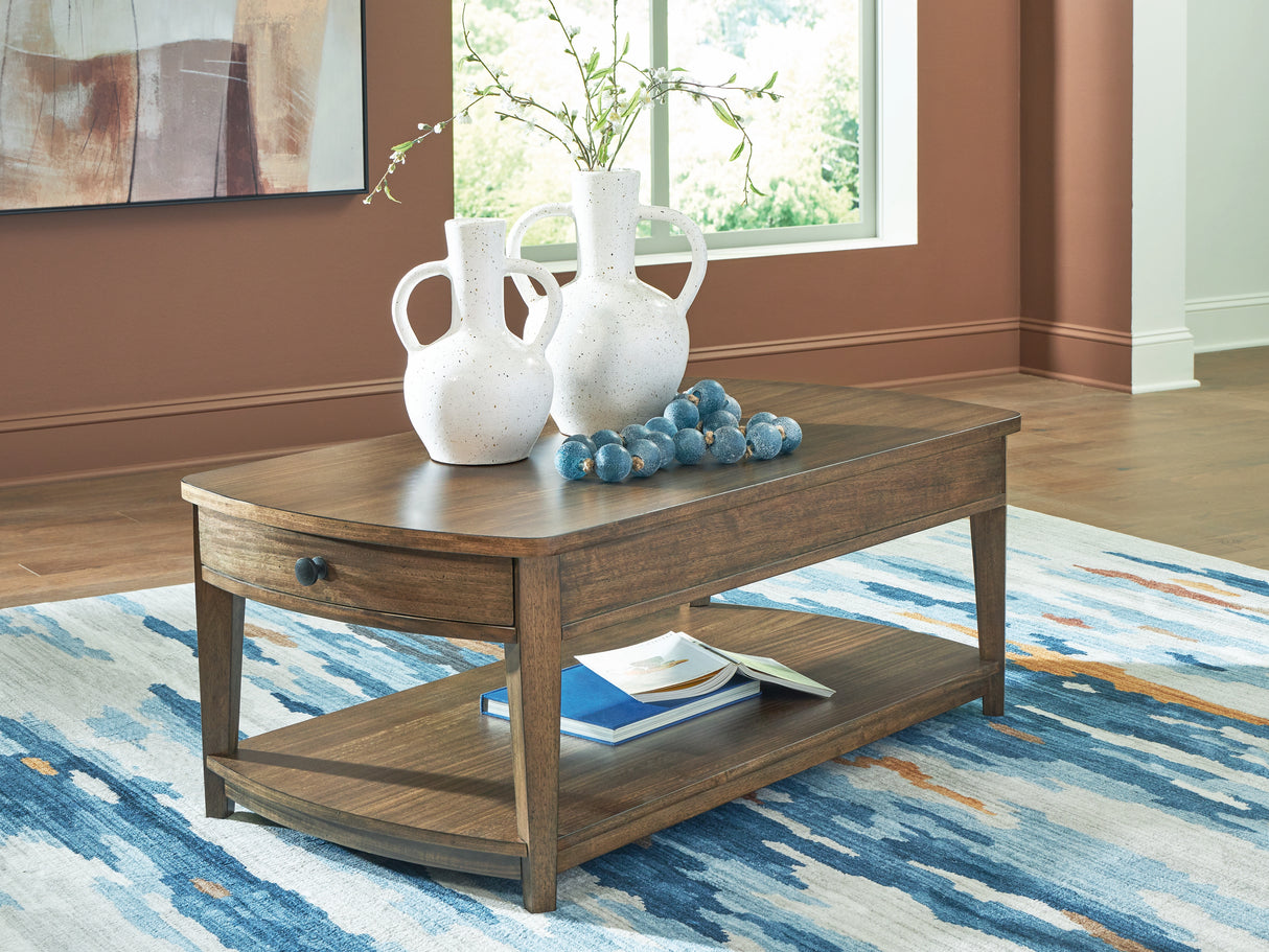 Furniture City Biloxi - Ashley Furniture - Burkbyer Coffee Table - Rectangular Cocktail Table / Brown - T513-1