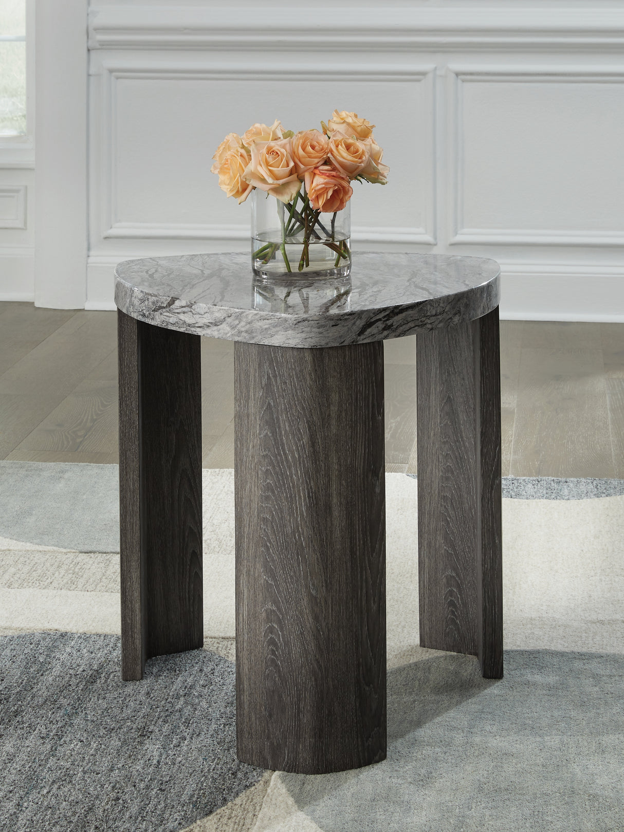 Furniture City Biloxi - Ashley Furniture - Surmour End Table - Triangle End Table / Gray/Brown - T600-6
